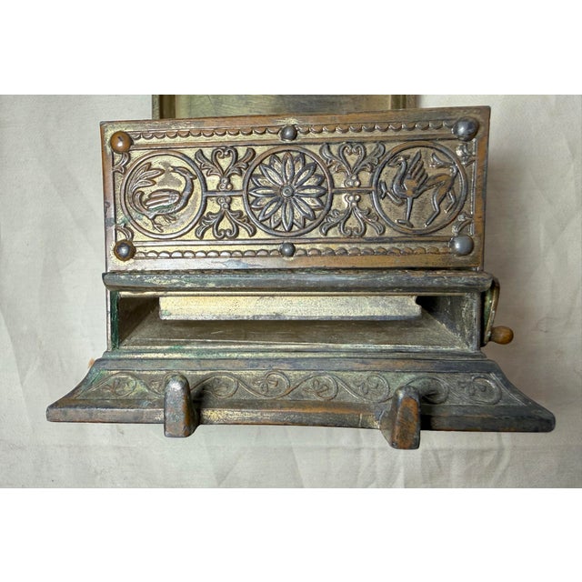 Antique Ornate Eastlake Bronze Patinated Metal Cigarette Dispenser Box Jar For Sale - Image 13 of 13