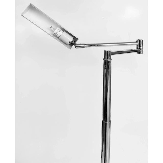 Koch & Lowy Adjustable Swing Arm Chrome Floor Lamp Omi, 1960s For Sale - Image 11 of 12