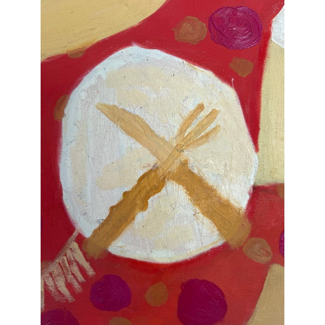 1960s 1960s Vibrant Still Life With Dinner Plate For Sale - Image 5 of 8