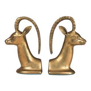 Brass Ibex Bookends For Sale
