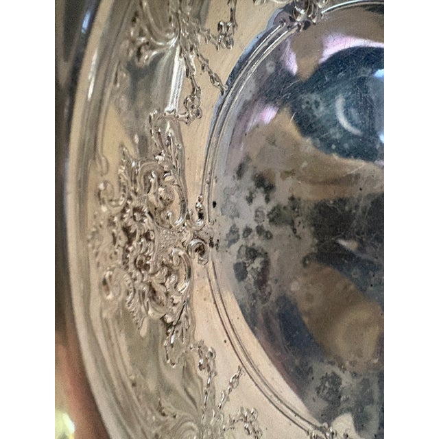 Metal 1940s Onate Silverplate Shallow Dish For Sale - Image 7 of 16