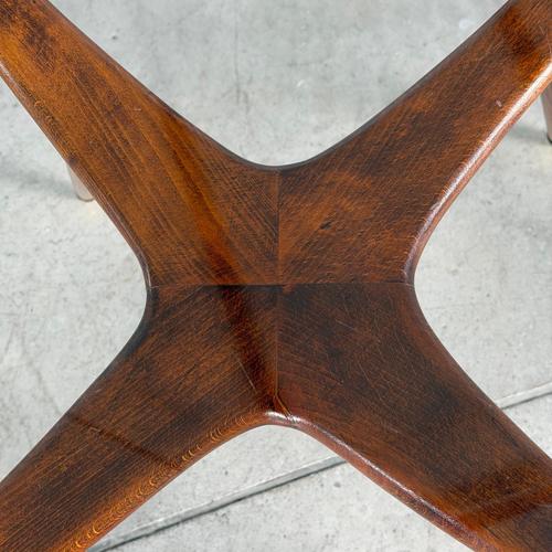 Oval Coffee Table in Walnut and Brass from Nicolay Diulgheroff, Italy, 1950s For Sale - Image 10 of 14