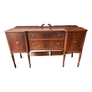 Vintage 1930s Federal Revival Mahogany Buffet Sideboard For Sale