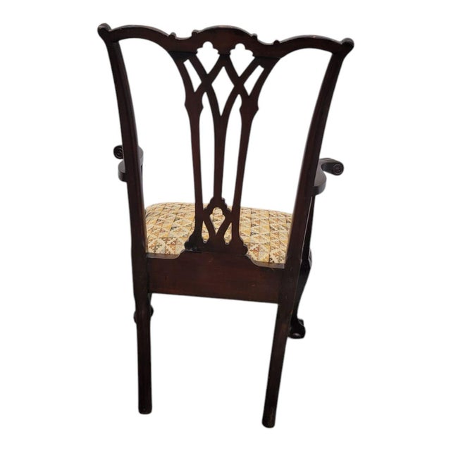 19th Century Antique Carved Mahogany Chippendale Style Ball & Claw Foot Side/Desk Chair For Sale In Philadelphia - Image 6 of 10