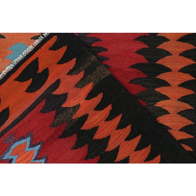 Textile 1950s Vintage Persian Karadagh Kilim in Red With Vibrant Medallions, From Rug & Kilim For Sale - Image 7 of 8