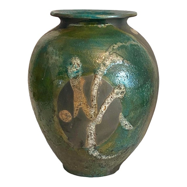 Raku Vase Studio Art Pottery For Sale