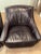 Henredon Pair of Henredon Leather Swivel Chairs- Upholstery Collection For Sale - Image 4 of 5