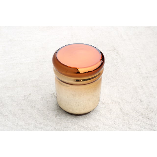 Gold Postmodern Dan Yeffet & Lucie Koldova for Haymann Editions Wave Stool Gold Glass For Sale - Image 8 of 12