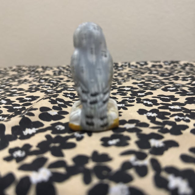 Figurative Vintage Hand-Painted Ceramic Snowy Owl Figurine on Open Book Miniature For Sale - Image 3 of 5