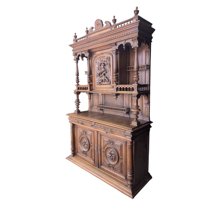 Traditional Antique French Renaissance Revival Huntsman Buffet or Server For Sale - Image 3 of 12