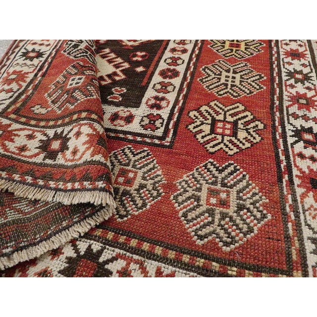 Early 20th Century Handmade Caucasian Kazak Throw Rug For Sale In New York - Image 6 of 6