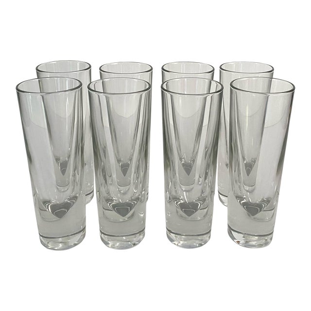 Heavy Bottomed Mid Century Modern Clear Glassware Set of 8 Chairish