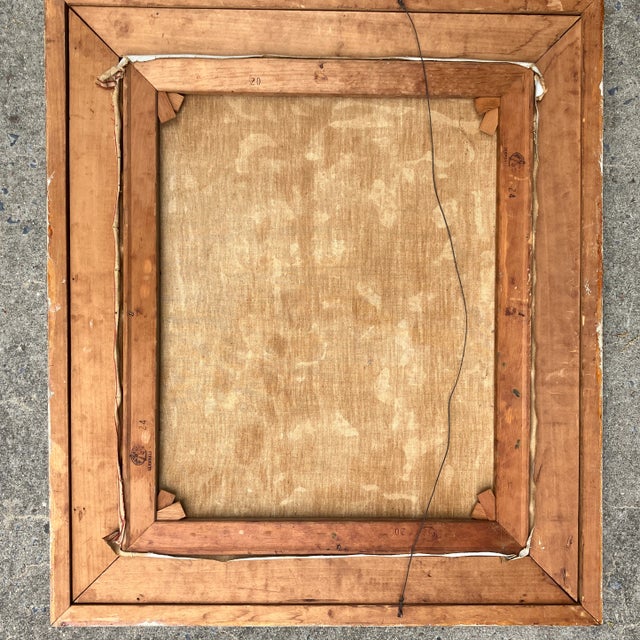 1950s 1950’s Original Vintage Modernist Rocky Seascape Painting Original Modernist Frame Signed For Sale - Image 5 of 6