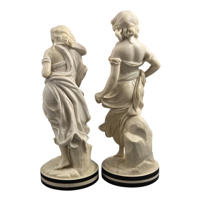 Royal Worcester The Breezes Porcelain Figures from James Hadley, 1800s, Set of 2 For Sale - Image 3 of 10