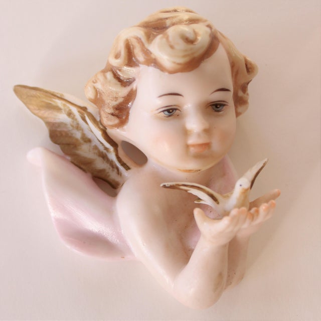 Antique European Porcelain Gold Gilt Cherub Christmas/Holiday Ornament For Sale - Image 4 of 6