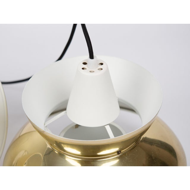 Gold Vintage Danish Pendant Lamps by Henning Klok for Louis Poulsen, 1950s, Set of 2 For Sale - Image 8 of 15
