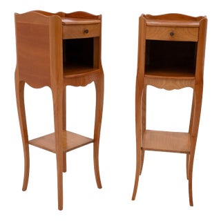 Narrow Bedside Tables, 1950s, Set of 2 For Sale