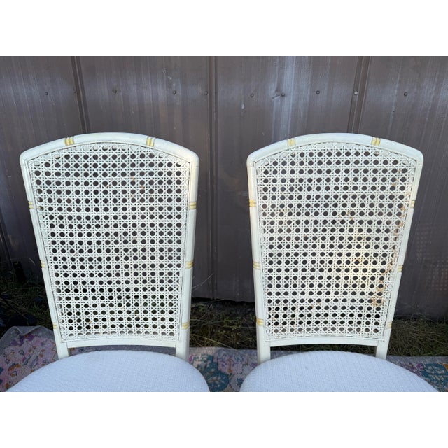 Ivory Set of 4 Vintage Hollywood Regency Henri Link Style Chairs For Sale - Image 8 of 8