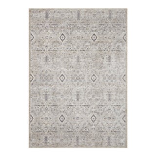 Amber Lewis x Loloi Zuma Silver / Sky 5'-3" x 7'-9" Area Rug For Sale