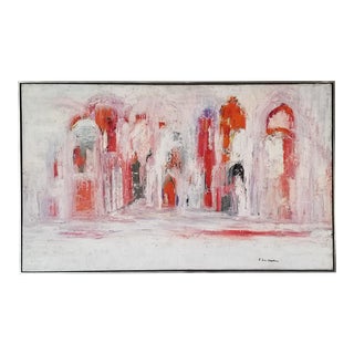 1970s Abstract Expressionist Oil Painting by F Haussamen, Framed For Sale