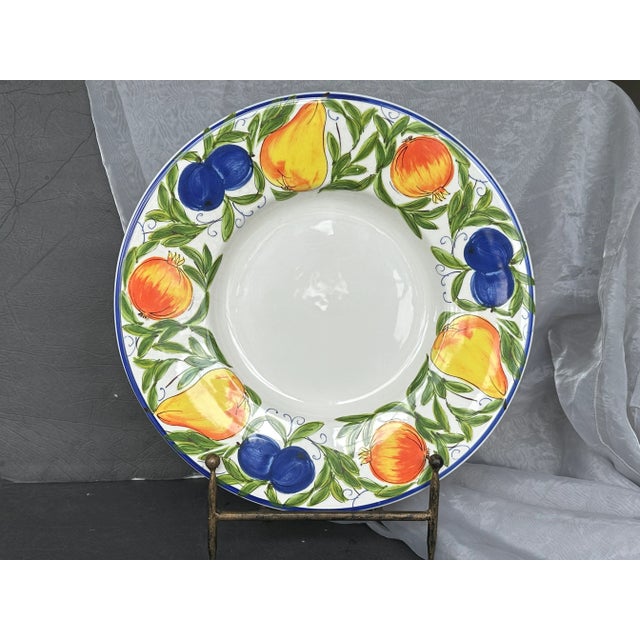 Large Decorative Italian Ceramic Table Centerpiece Fruit Bowl For Sale - Image 11 of 12