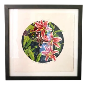 Original Signed Mary Booth Cabot "Sarah's Lilies" Framed