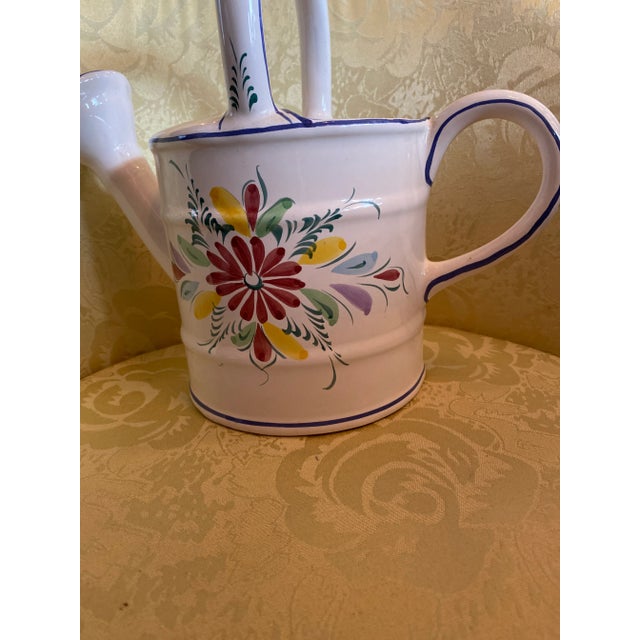 Gorgeous Ceramic Hand Painted Water Can in a Bright Colorful Pallet of Colors for Display Purposes Only .