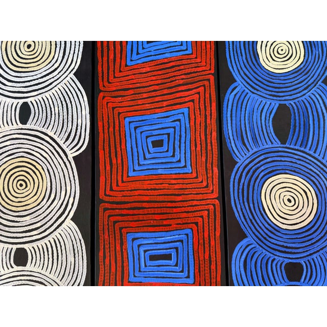 Triptych Australian Aboriginal Paintings Tingari Ronnie Tjampitjinpa For Sale - Image 13 of 18