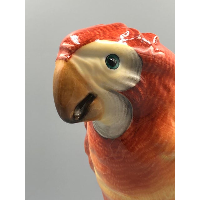 Ceramic Large Mid-Century Hand-Painted Porcelain Figurine of Parrot / Macaw (Model 5000) by Béla Kelemen for Herend For Sale - Image 7 of 13