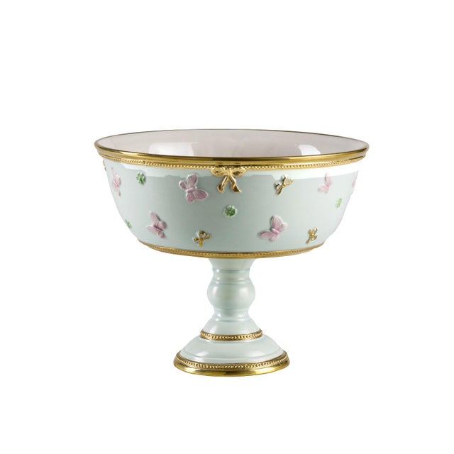 Butterfly Stand Aquamarine - Pink - Gold, Villari Home Couture, Made in Italy. Villari Home Couture Veneto, Italy...