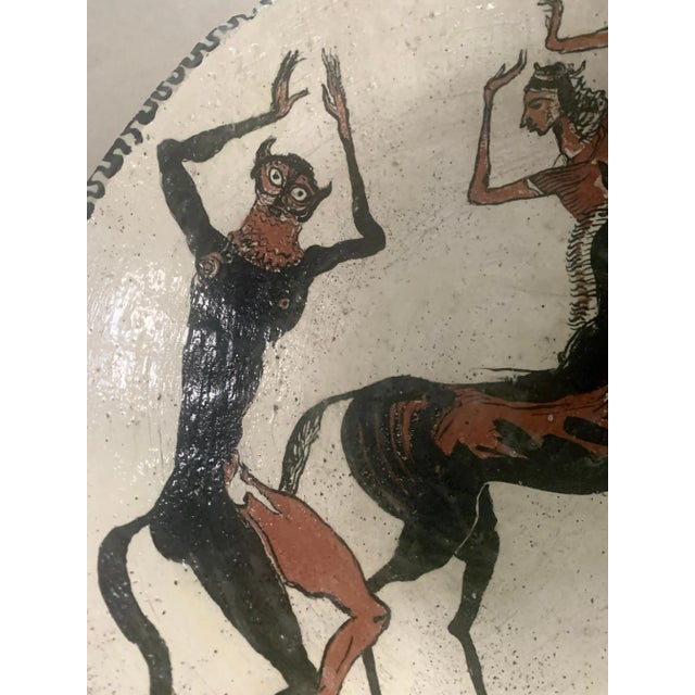 Black Mid 20th Century Hand Made Studio Pottery Terracotta Figural Drawing Bowl For Sale - Image 8 of 11