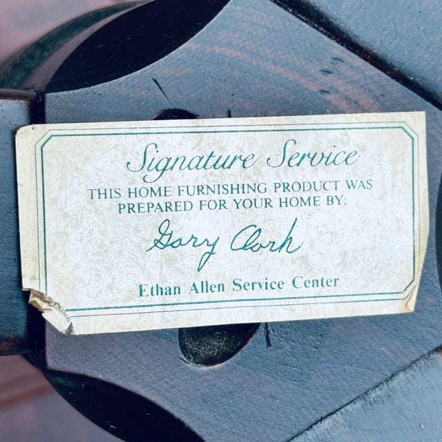 Ethan Allen Georgian Court Rotating Tilt Top Tripod Tea Table 11-8203 For Sale - Image 12 of 12