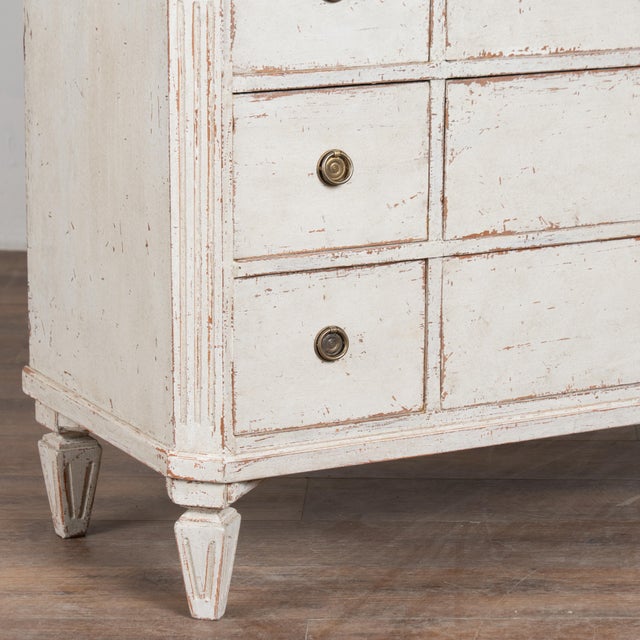 White 19th Century Swedish Gustavian White Painted Bookcase Display Cabinet For Sale - Image 8 of 11