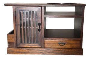Mid-Century Japanese Zelkova (Keyaki)＆Paulownia Bar Cart / Tea Wagon