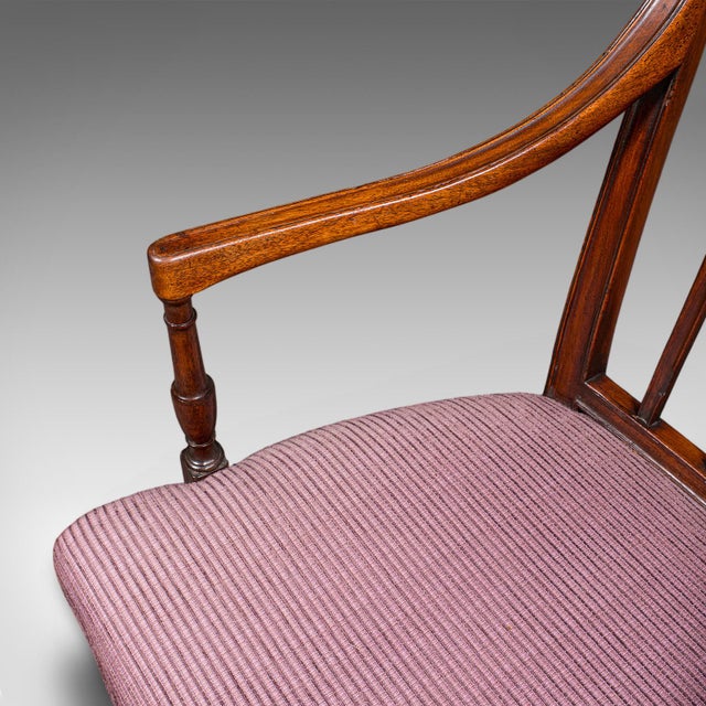 Antique Morning Room Chair, English, Desk, Elbow Seat, Sheraton Taste, Georgian For Sale - Image 9 of 10