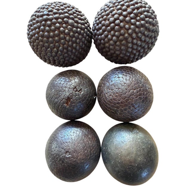 Collection French Boule Bocce Pentanque Studded Balls For Sale - Image 4 of 7