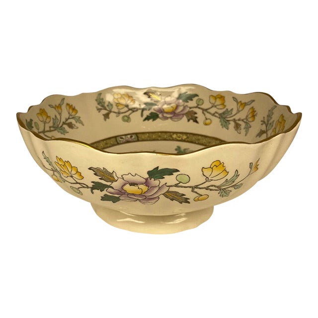 Vintage Mason's Ironstone English Floral Serving Bowl For Sale