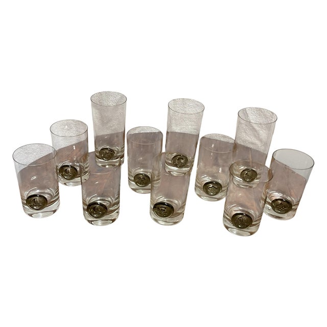Rosenthal 1960s Discontinued Vintage Set of 11 Rosenthal Studio Line Crystal “Pirate” 8 Highball 3 Beer Glasses For Sale - Image 4 of 8