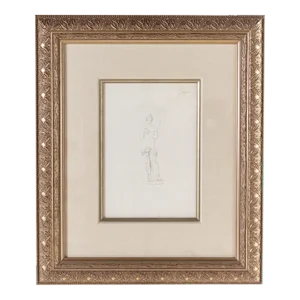 Pencil Drawing of Women Gold Framed