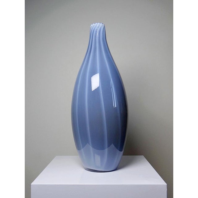 Glass Vintage Murano Smoked Glass Vases Lined with Opaline Glass, 1980s, Set of 2 For Sale - Image 7 of 18