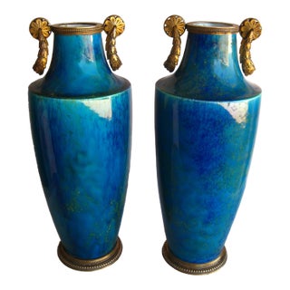 Late 19th Century Sevres Paul Milet Pair of Vases For Sale