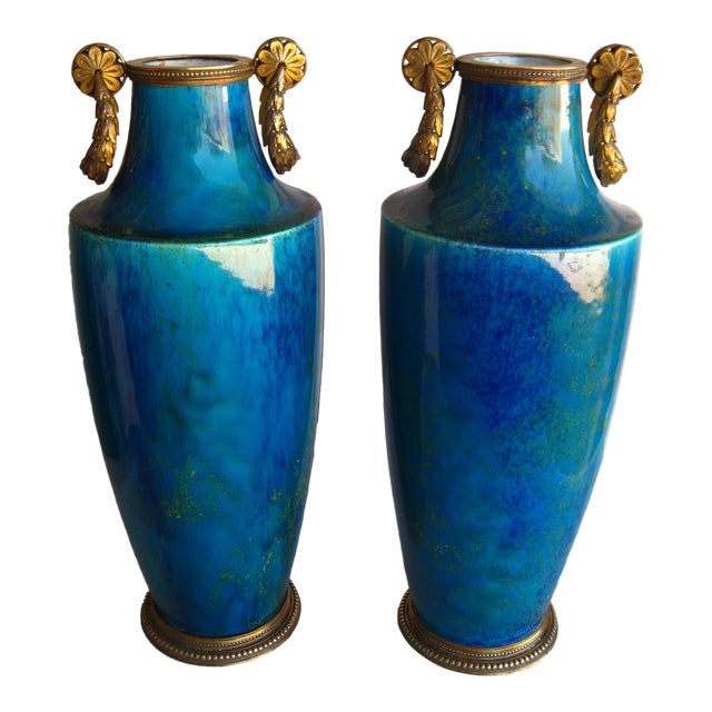 Late 19th Century Sevres Paul Milet Pair of Vases For Sale