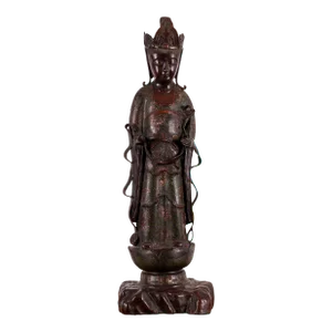 Japanese Meiji Champlevé Bronze Kannon Figure