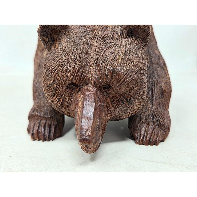 1960s Vintage Hand Carved Wood Grizzly Bear - Signed W. Choate - 9" X 4.5" X 4" For Sale - Image 5 of 18