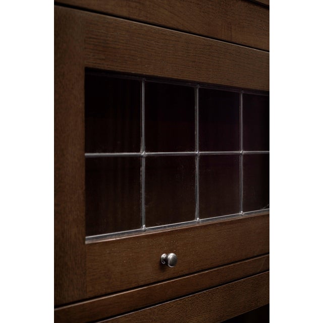 Mission Craftsman Style Oak Barrister Bookcase - 5 Stack - Walnut For Sale - Image 4 of 17