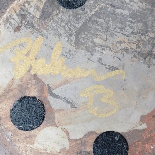 Japanese Japanese Raku Pottery Vase Signed George M. Blackman Brutalist Art 9" X 12.75" For Sale - Image 3 of 11