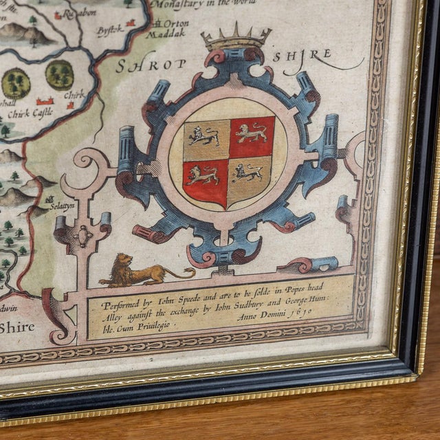 17th Century Map of Denbighshire by John Speed, 1610s For Sale - Image 18 of 18