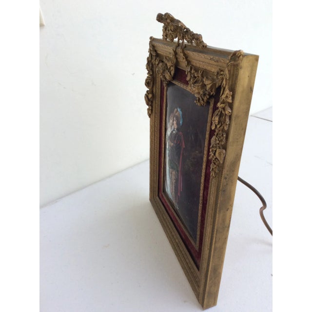 Late 19th Century Antique Limoges Enamel Plaque in Bronze Frame For Sale - Image 5 of 12