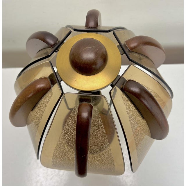 Teak and Amber Glass Table Lamp from Hustadt Leuchten, 1960s For Sale - Image 12 of 18