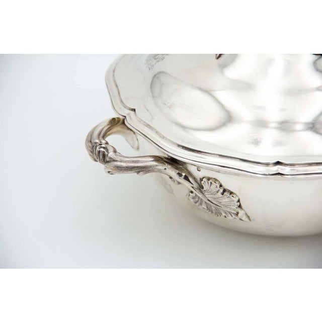 Silver Plated Plate with Acanthus Leaf Details For Sale - Image 3 of 4